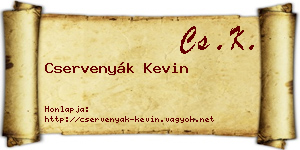 Cservenyák Kevin névjegykártya