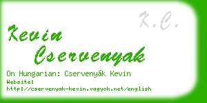 kevin cservenyak business card